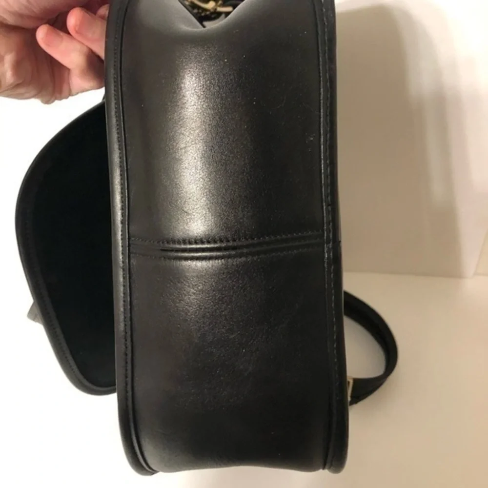 COACH 9170 classic shoulder bag black leather vintage flap saddle bag
